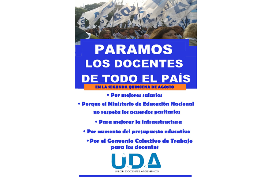 PARAN LOS DOCENTES DE TODO EL PAÍS
